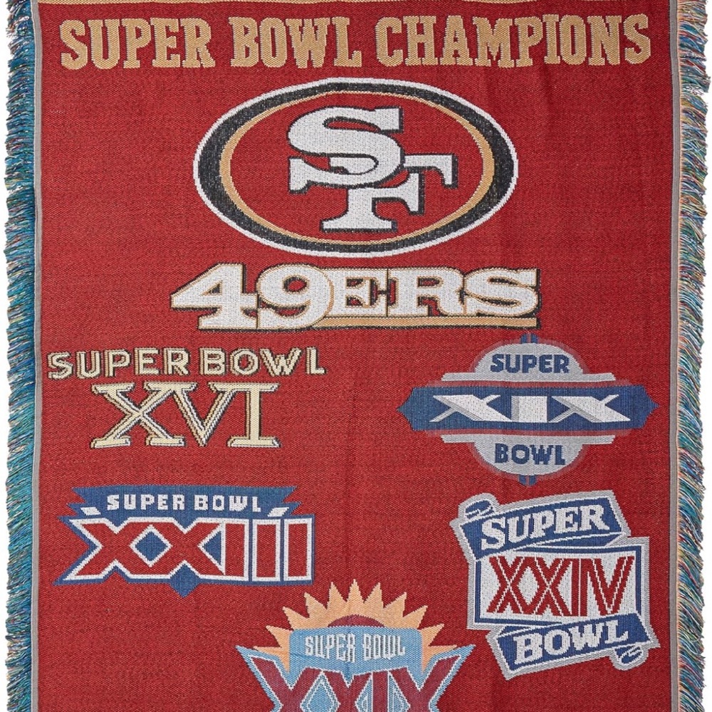 San Francisco 49ers commemorative Super Bowl championship blanket